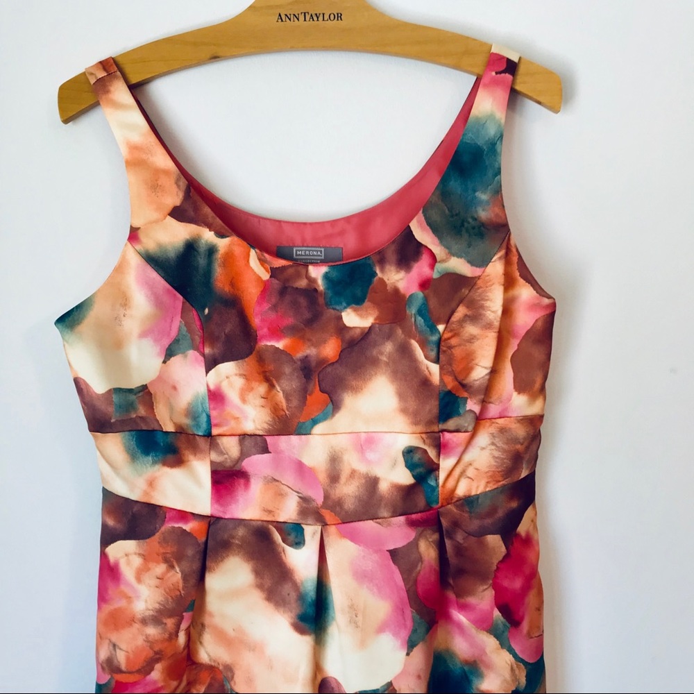 Merona abstract floral midi dress size: 8
